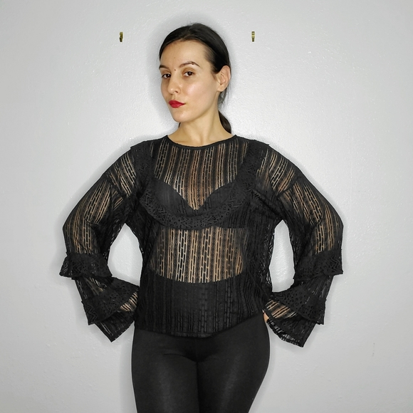 NWOT Zara Size S Lace Victorian Top - Picture 5 of 6